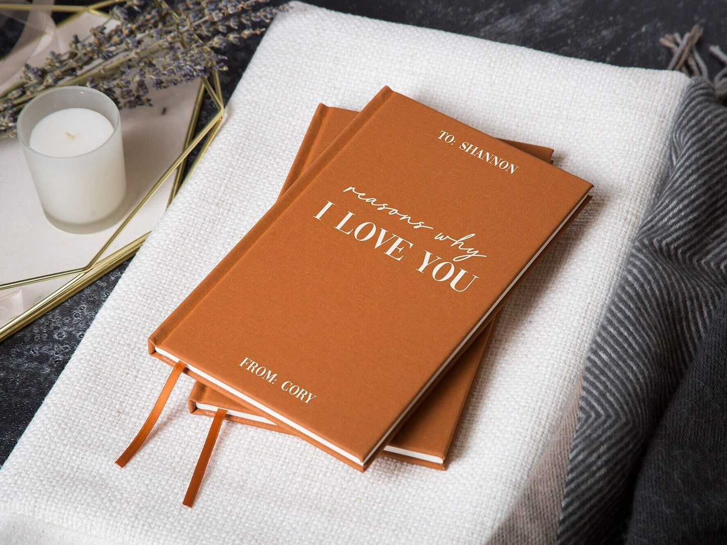 Reasons Why I Love You 2 Lined Notebook - Personalized Wedding Gift, Custom Couple Journal, Birthday Anniversary Romantic Gift for Her