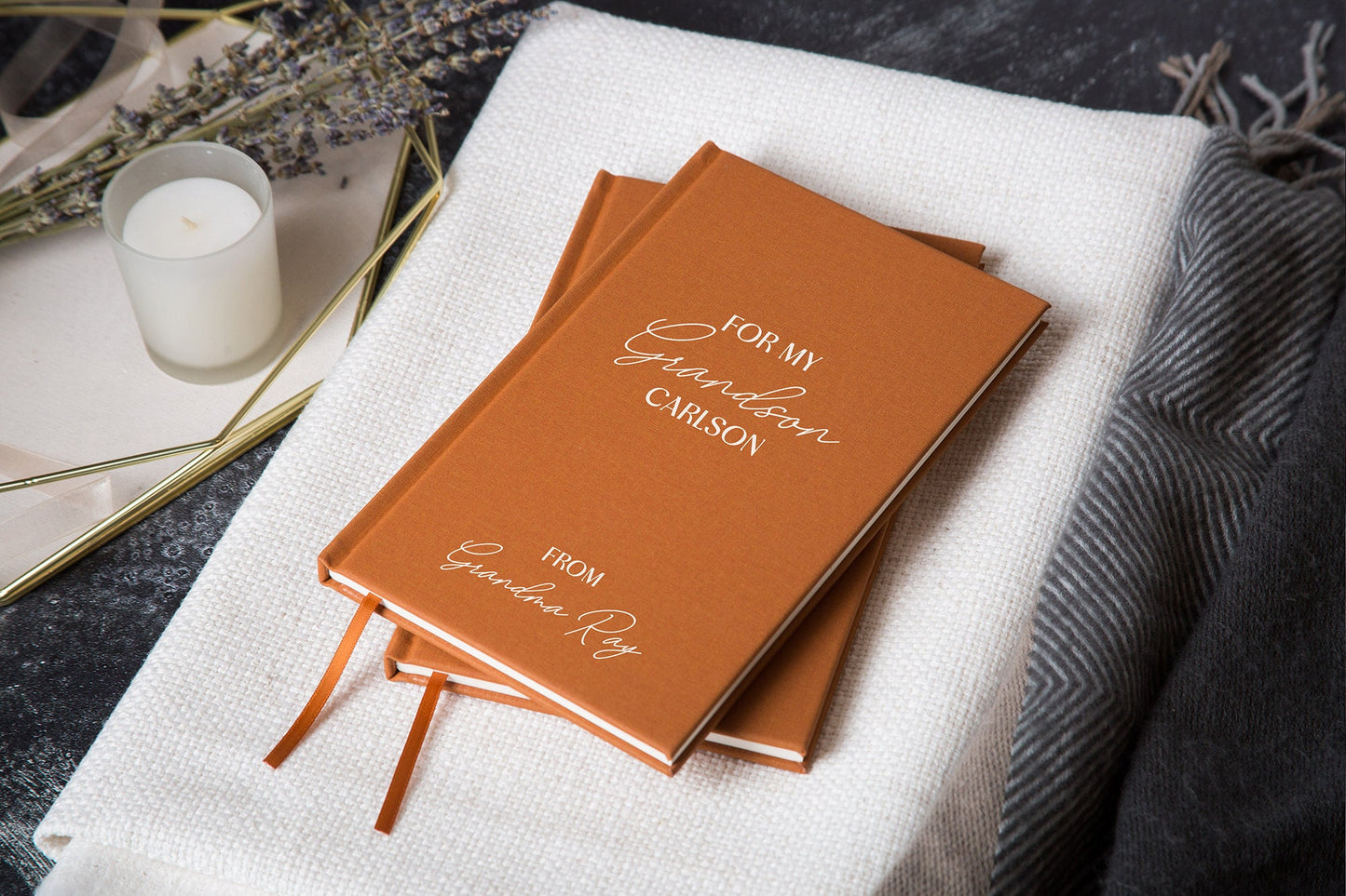 For My Grandson Lined Notebook - Personalized Notebook, Baby Shower Gift, Grandson Keepsake, Gift for New Parents, Custom Gift for Newborn