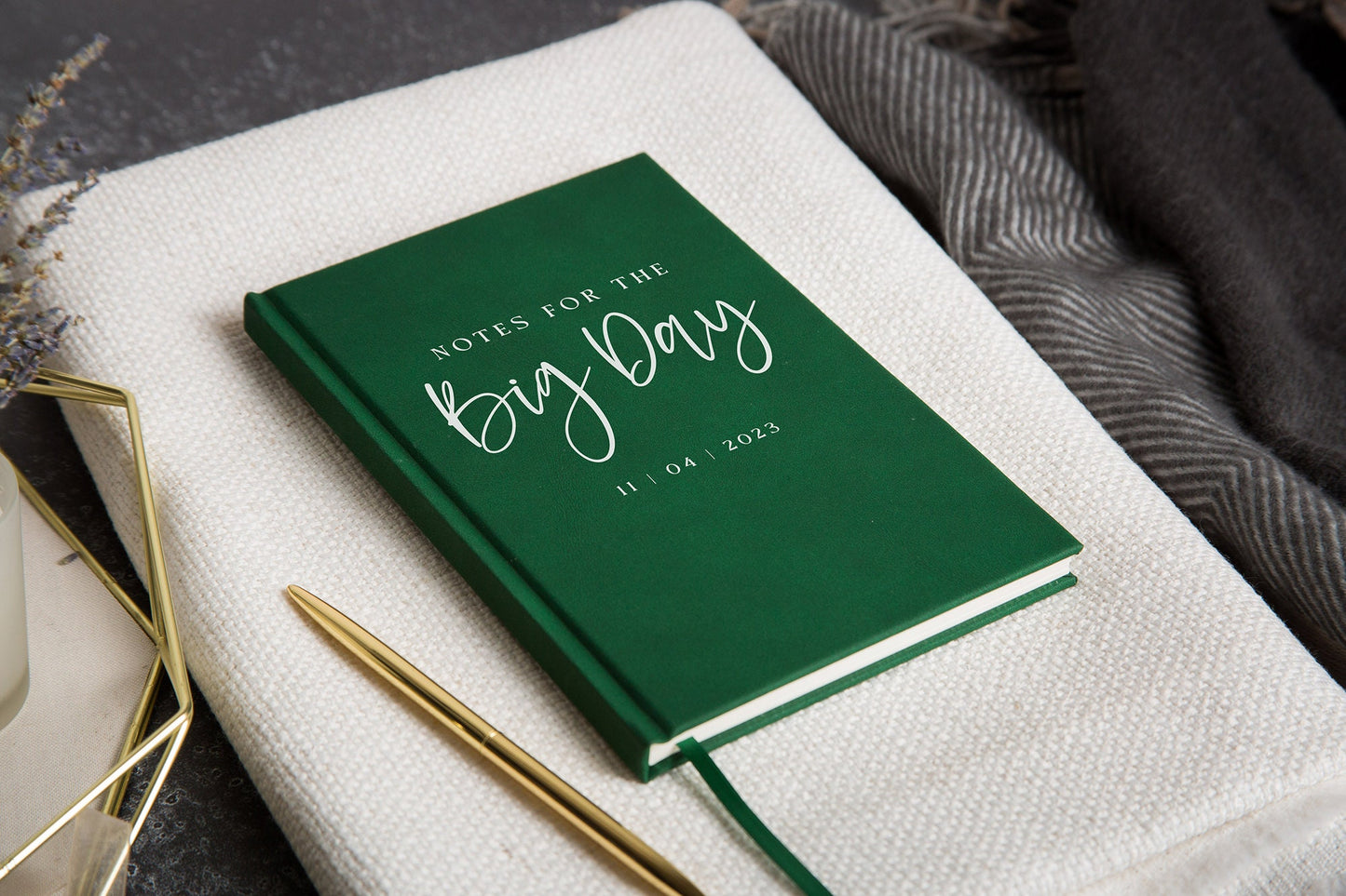 Notes for the Big Day Lined Notebook - Personalized Wedding Notebook, Custom Wedding Planner, Bridal Shower Gift, Wedding Journal Organizer