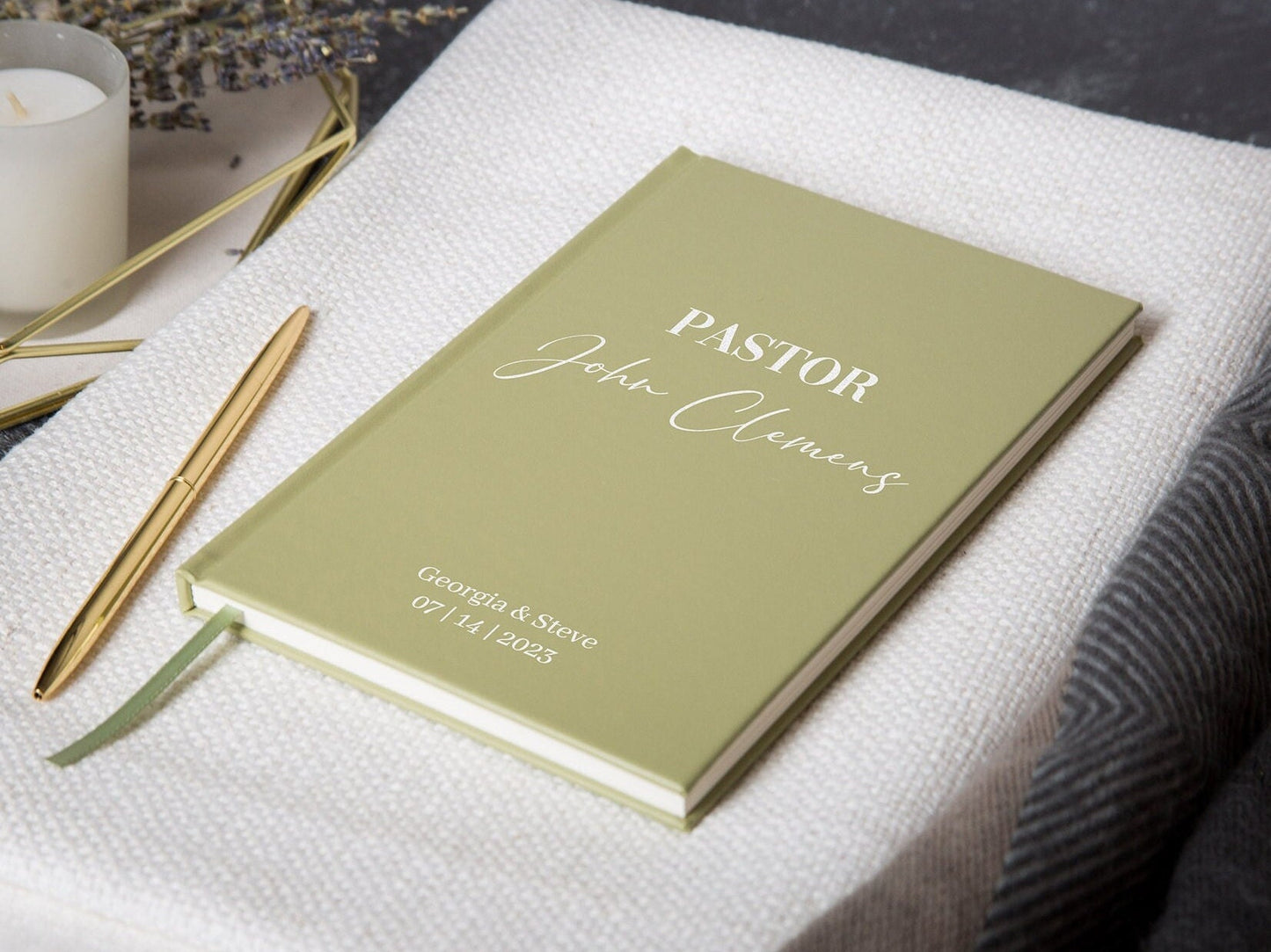 Pastor Lined Notebook - Custom Gift for Pastor, Christian Gifts, Personalized Book, Religious Leader Gifts, Ceremony Prayer Notebook