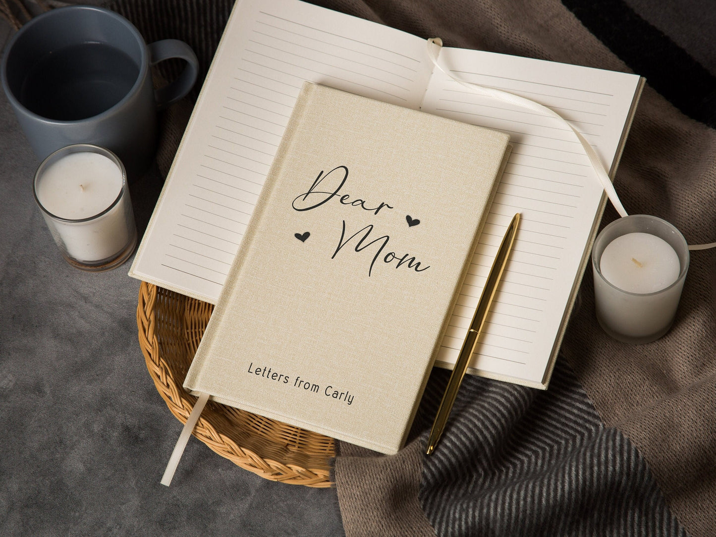Dear Mom Lined Notebook - Hard Cover Letters Journal Mom Wife Girlfriend, Wedding Gift for Mom from Bride Groom, Thoughtful Gift for Mother