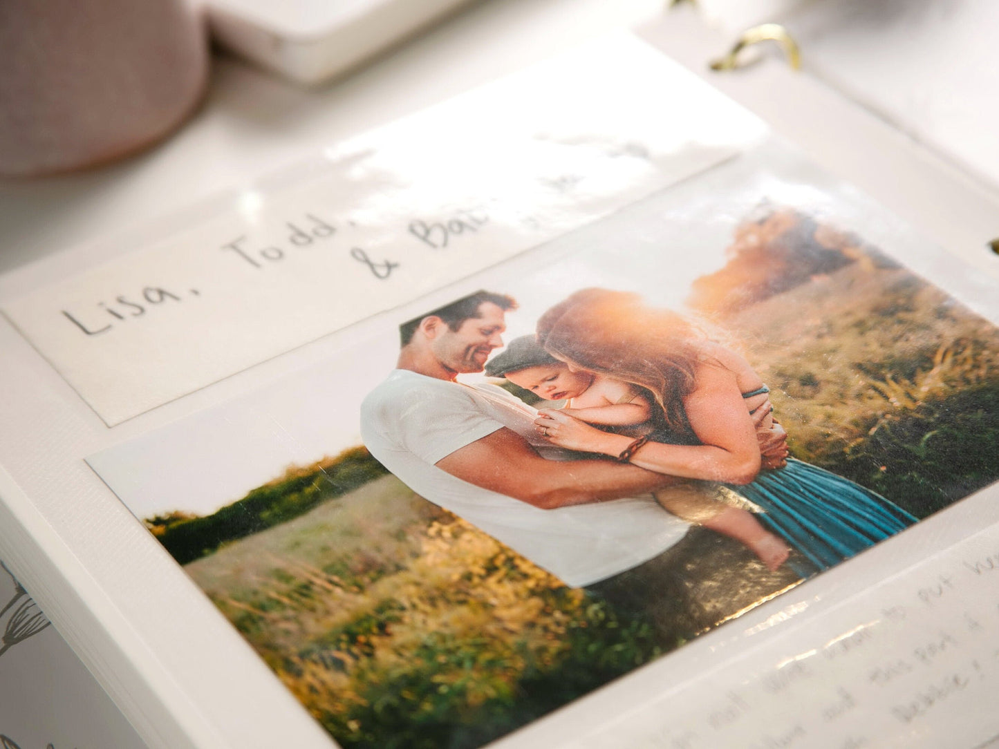 Self Stick Linen Photo Album Binder (Design 2) - DIY Refillable Blank Scrapbook, Family Milestones, College Memory Book