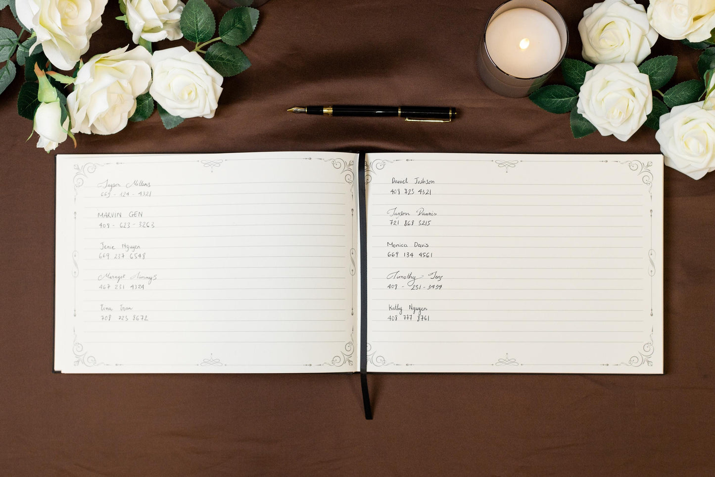 Funeral Guest Book with Photo Cover (Black - Design 1) - In Loving Memory Celebration of Life Memorial Registry Book Hard Cover
