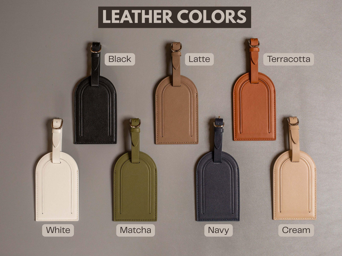 Personalized Leather Luggage Tag - Custom Monogram Bag Name Tag, Destination Wedding Honeymoon Anniversary Traveler Gift, Contact Info Card