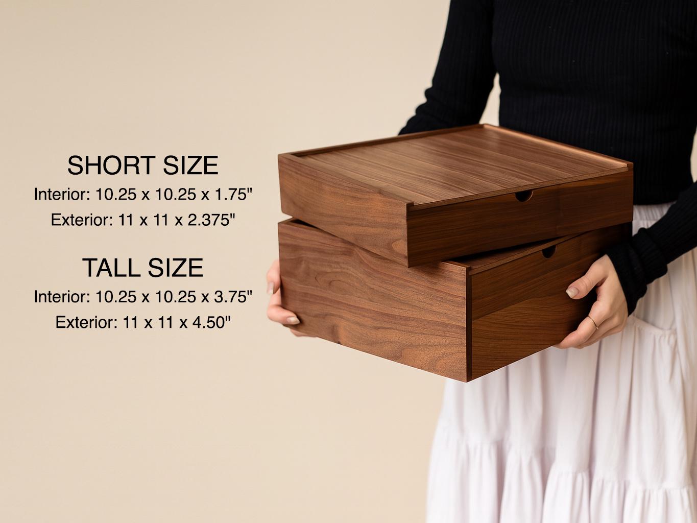 10x10 Walnut Memory Box (D4) - Custom Engraved In Loving Memory Memorial, Keepsakes of a Loved One, Bereavement Funeral Celebration of Life