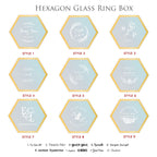 Hexagon Glass Ring Box with Moss