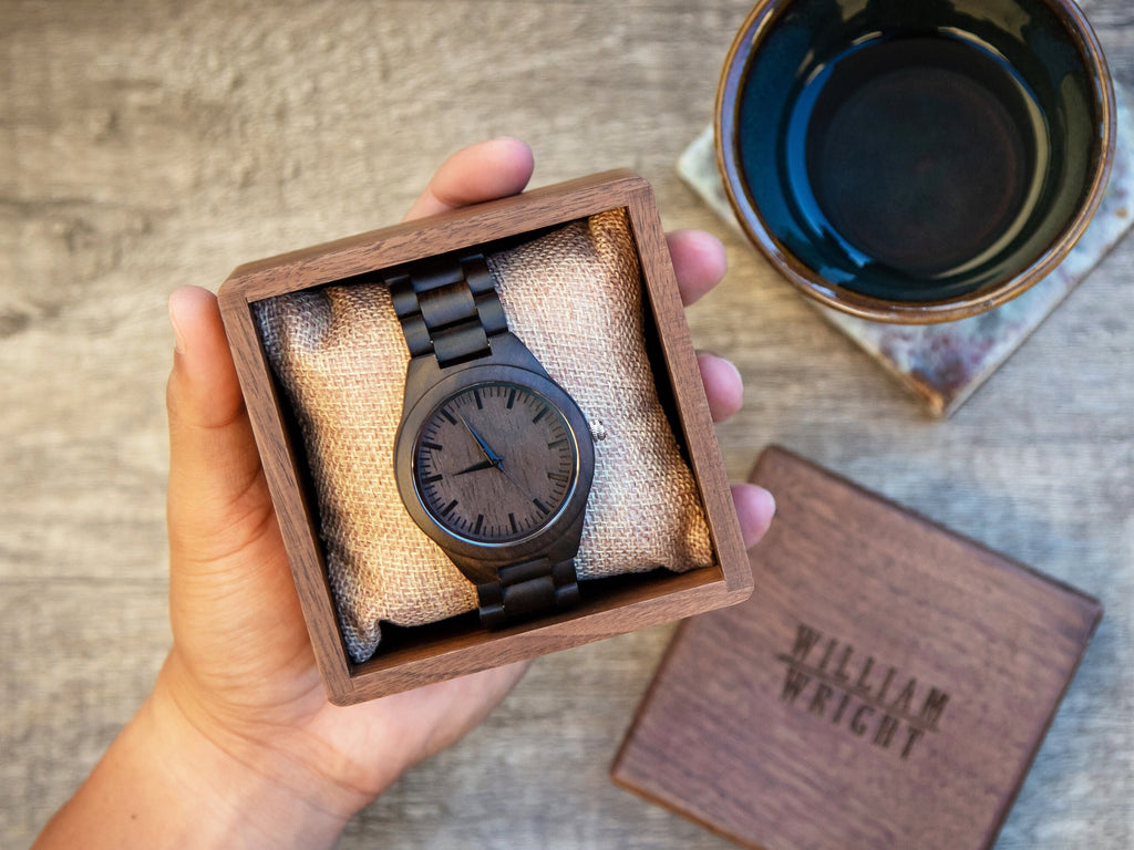 Engraved Wood Watch & Walnut Gift Box