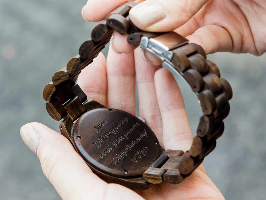 Engraved Wood Watch & Walnut Gift Box