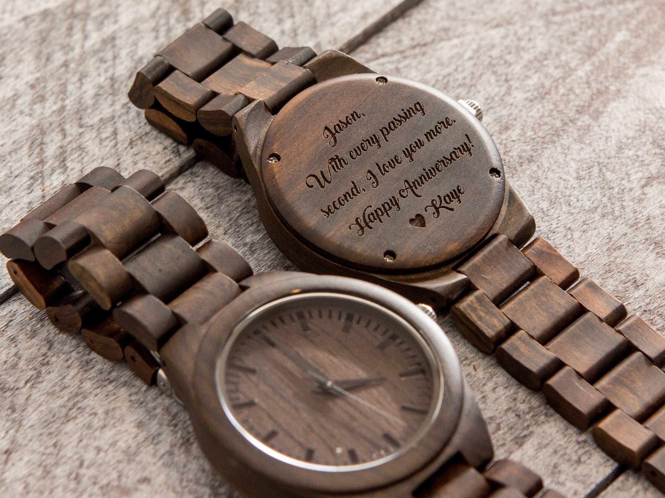 Engraved Wood Watch & Walnut Gift Box