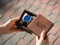 Metal Watch & Walnut Gift Box