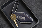 Embossed Diamond Leather Keychains (Name)