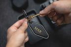 Embossed Diamond Leather Keychains (Name)
