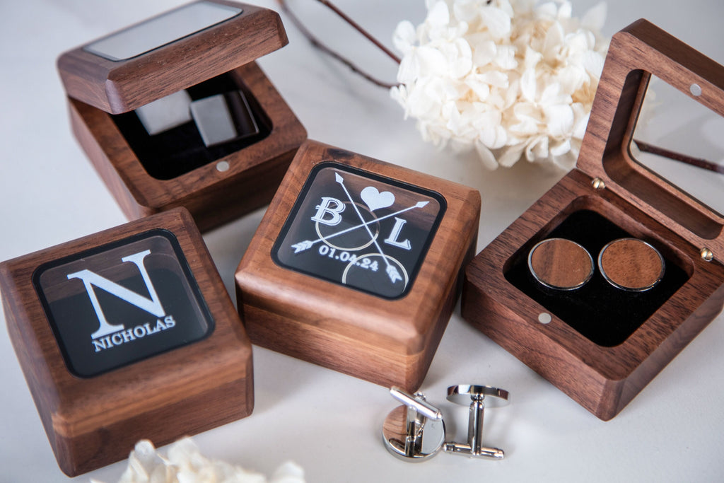 Premium Cufflinks Box with Glass Lid Only