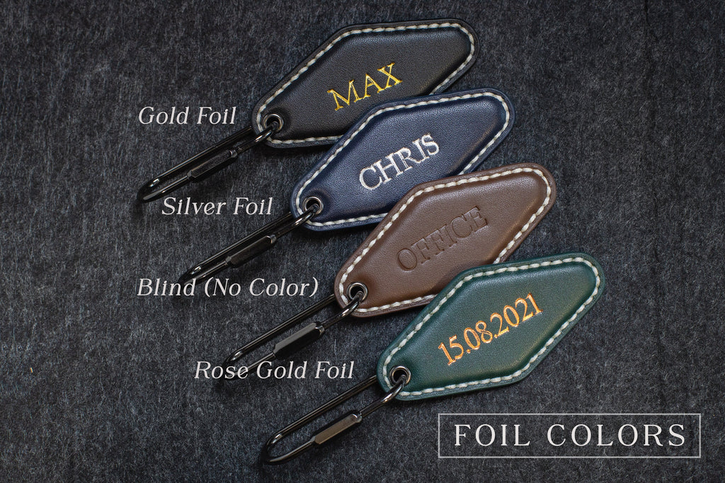 Embossed Diamond Leather Keychains (Name)