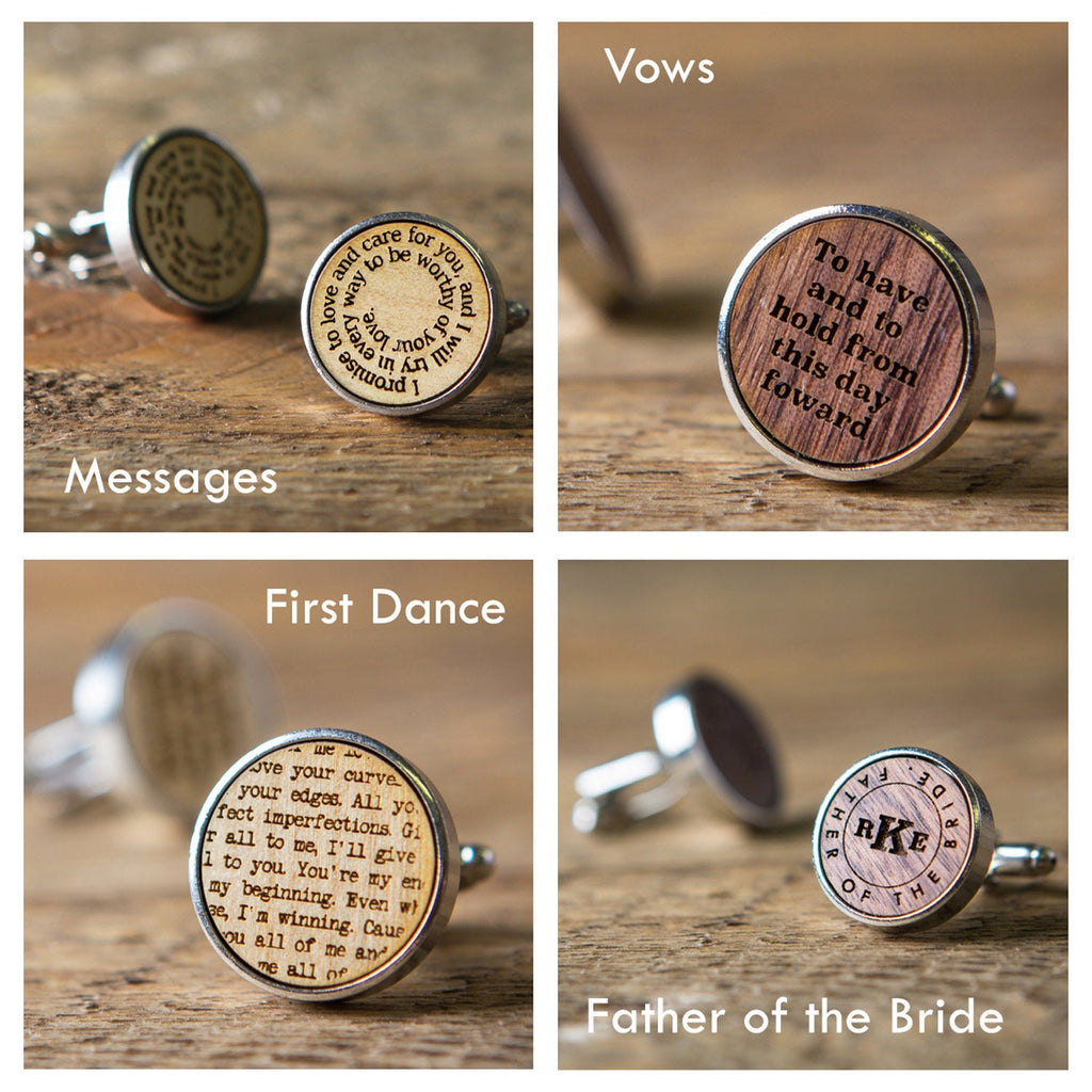 Wood Cufflinks - Square Gift Box (Optional)