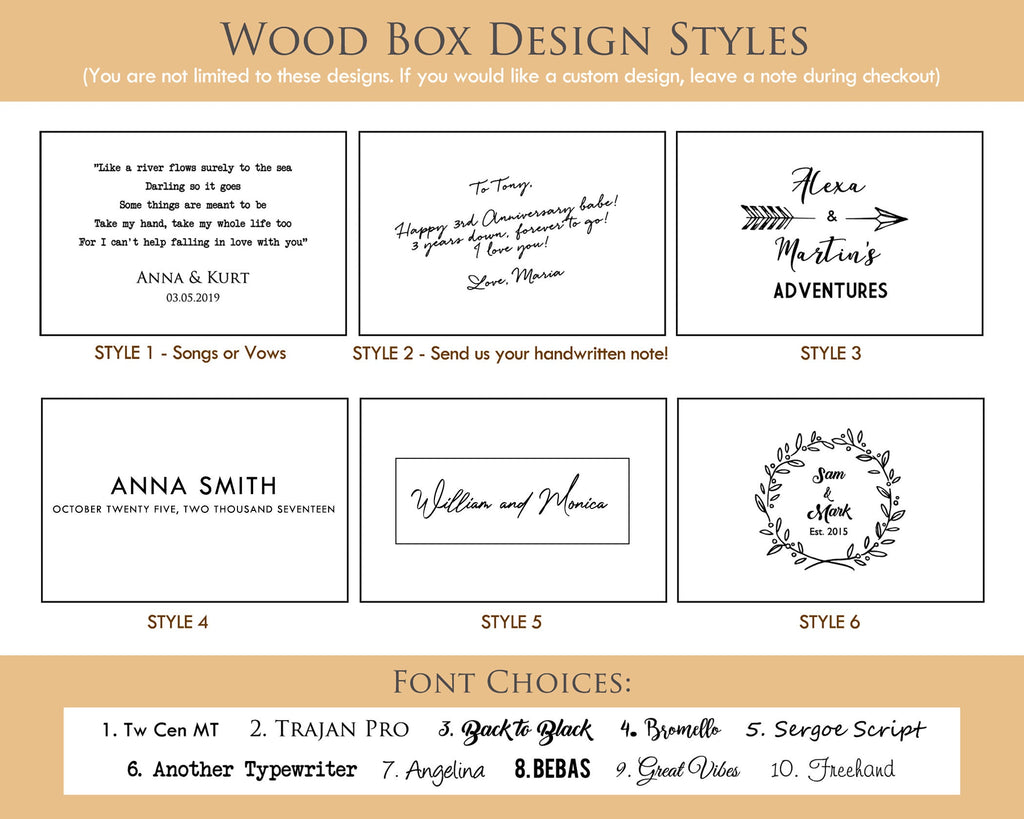 Custom Engraved Wood Anniversary Gift Box