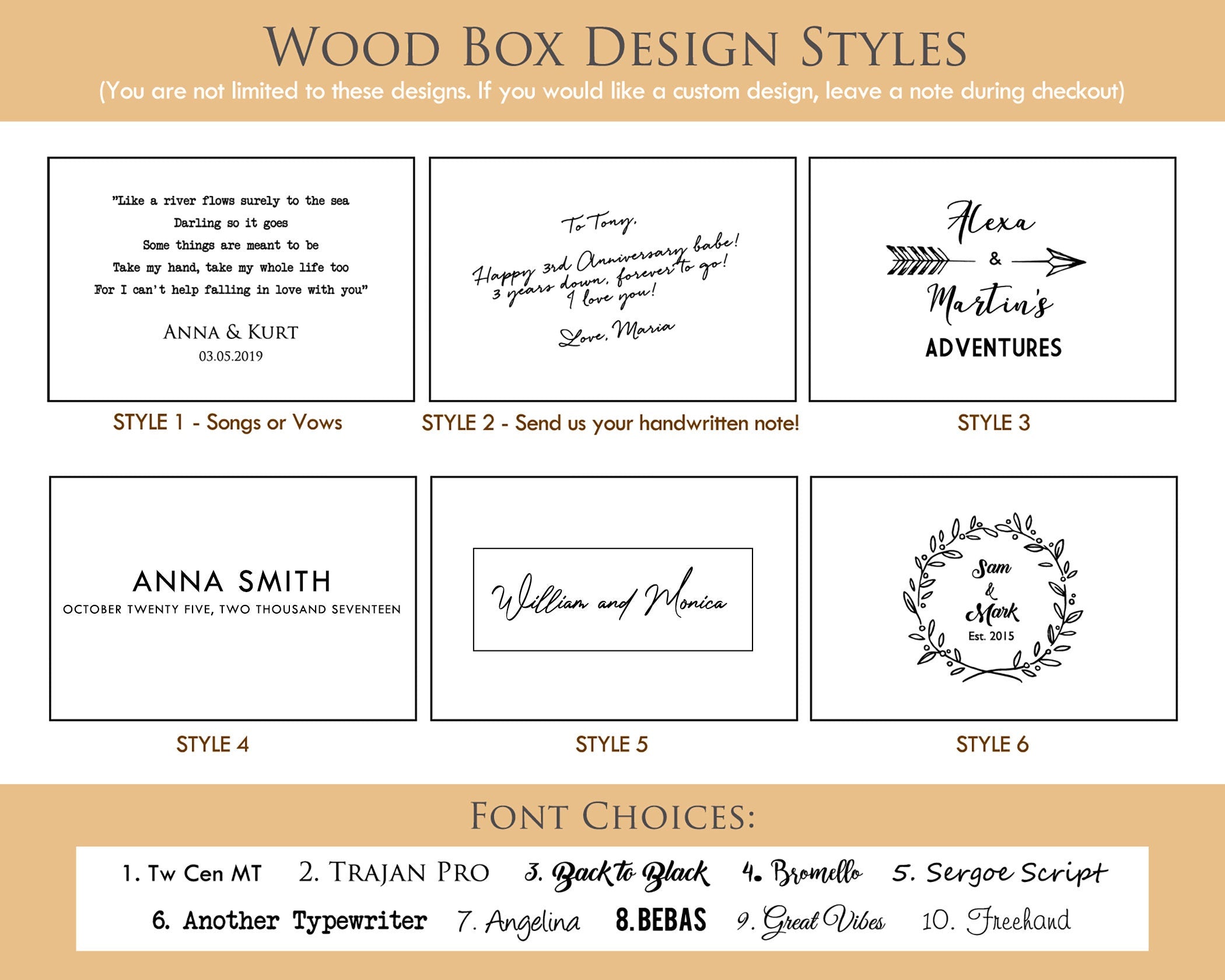 Custom Engraved Wood Anniversary Gift Box