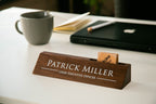 Wood Name Block with Card Slot (White Print 10")