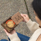Square Walnut Trinket Gift Box with Wood Wool