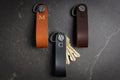 Embossed Leather Strap Key Chains (Initial)