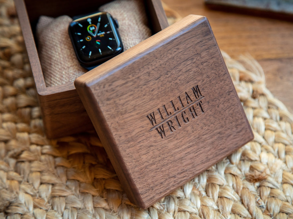 Square Walnut Watch Gift Box & Pillow Only (Watch NOT Included)