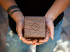 Square Walnut Watch Gift Box & Pillow Only (Watch NOT Included)