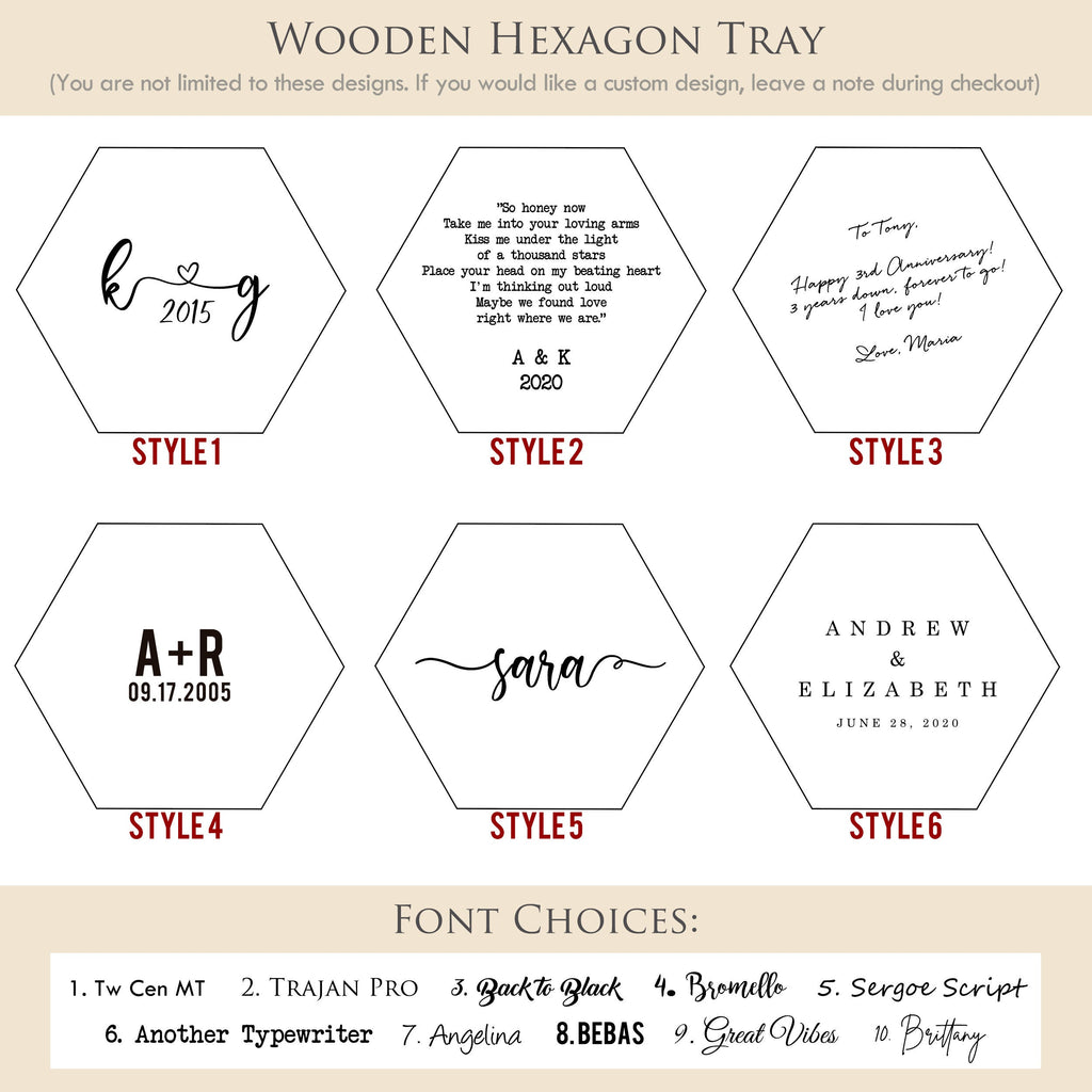 Hexagon Wood Tray