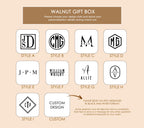 Square Walnut Watch Gift Box & Pillow Only (Watch NOT Included)