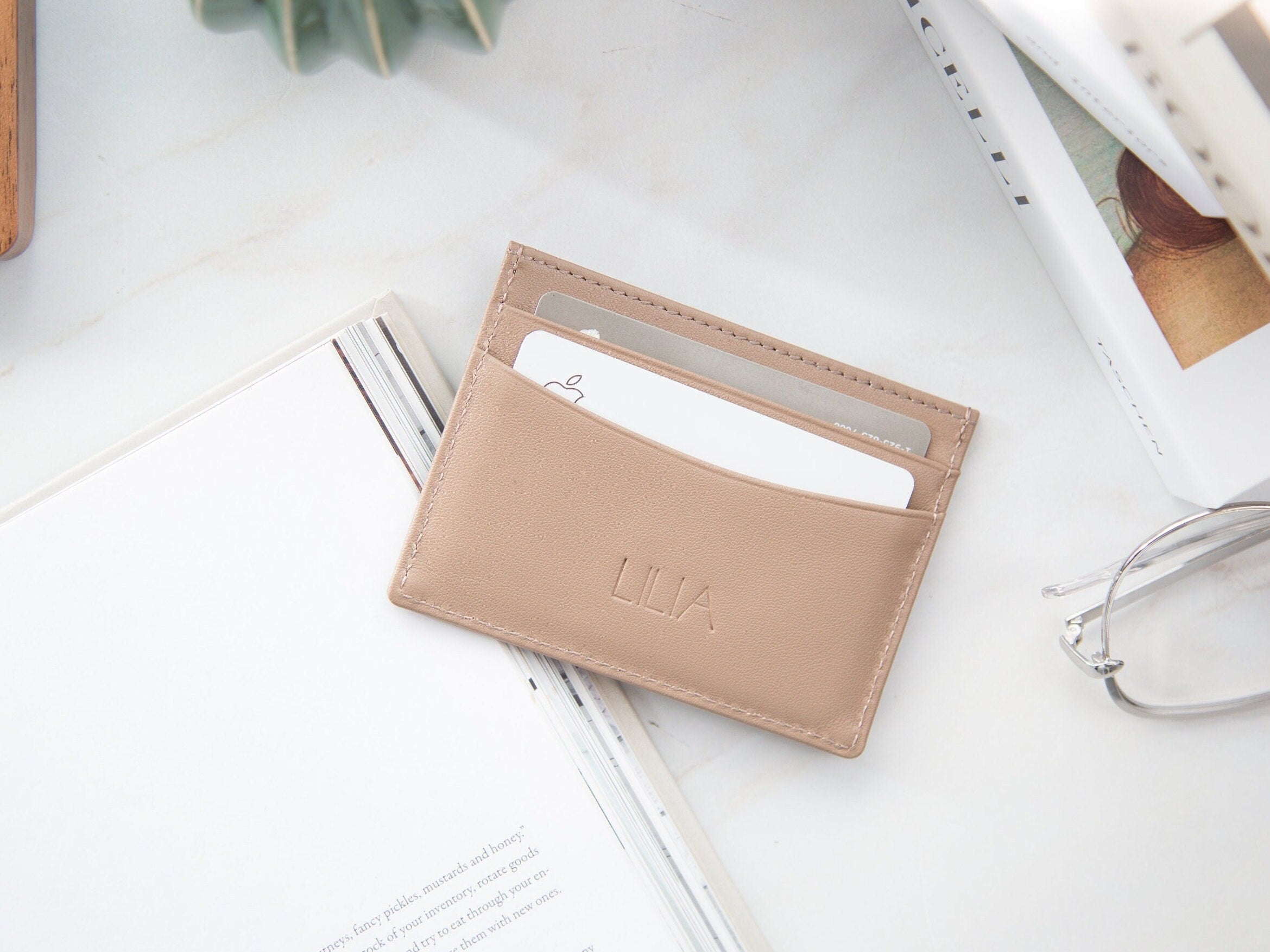 Embossed Leather Card Holder