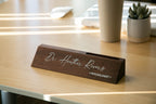 Wood Name Block with Card Slot (White Print 10")