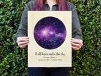 Star Map Print on Wood