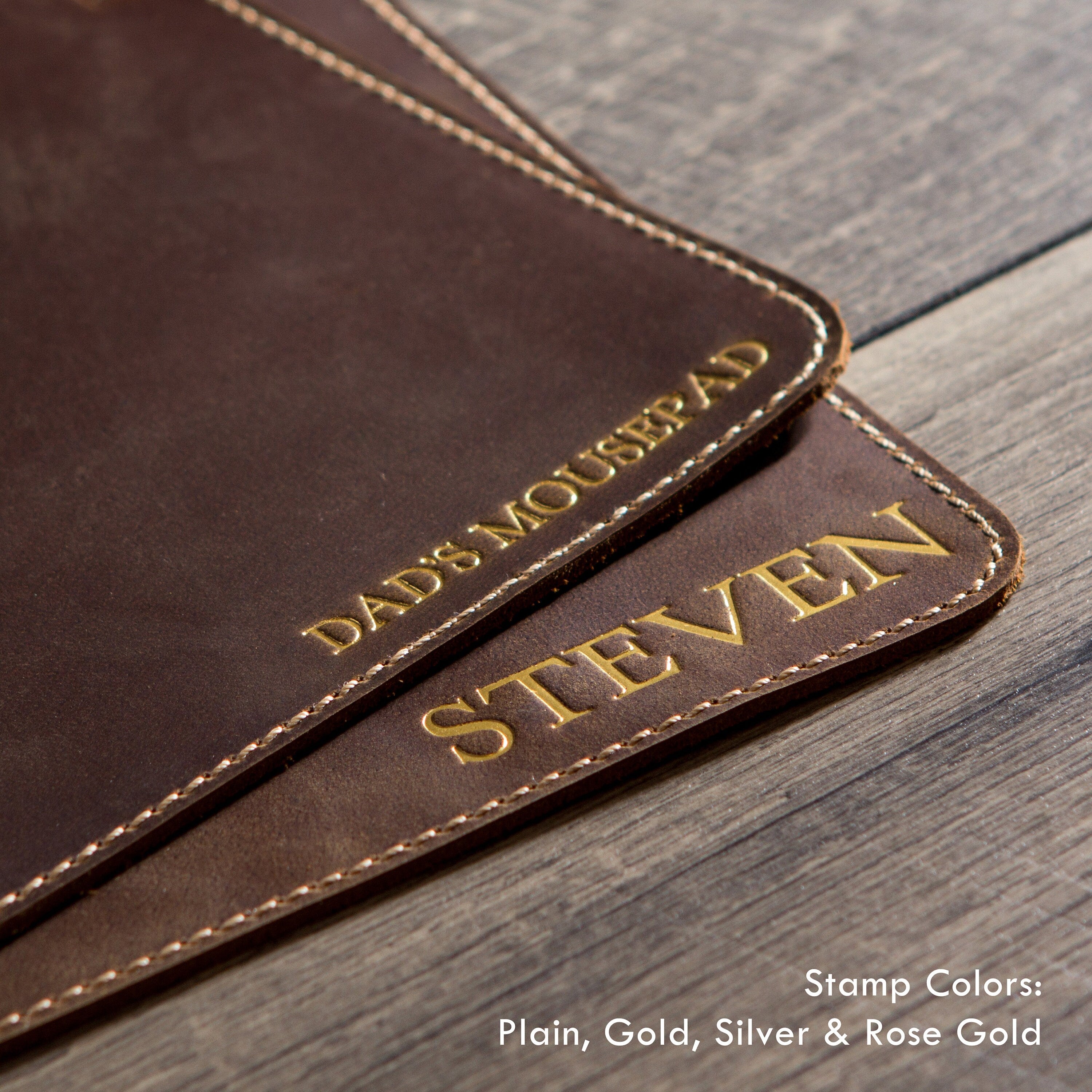Embossed Genuine Leather Mouse Pad
