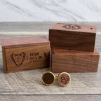 Wood Cufflinks & Tall Walnut Box SET