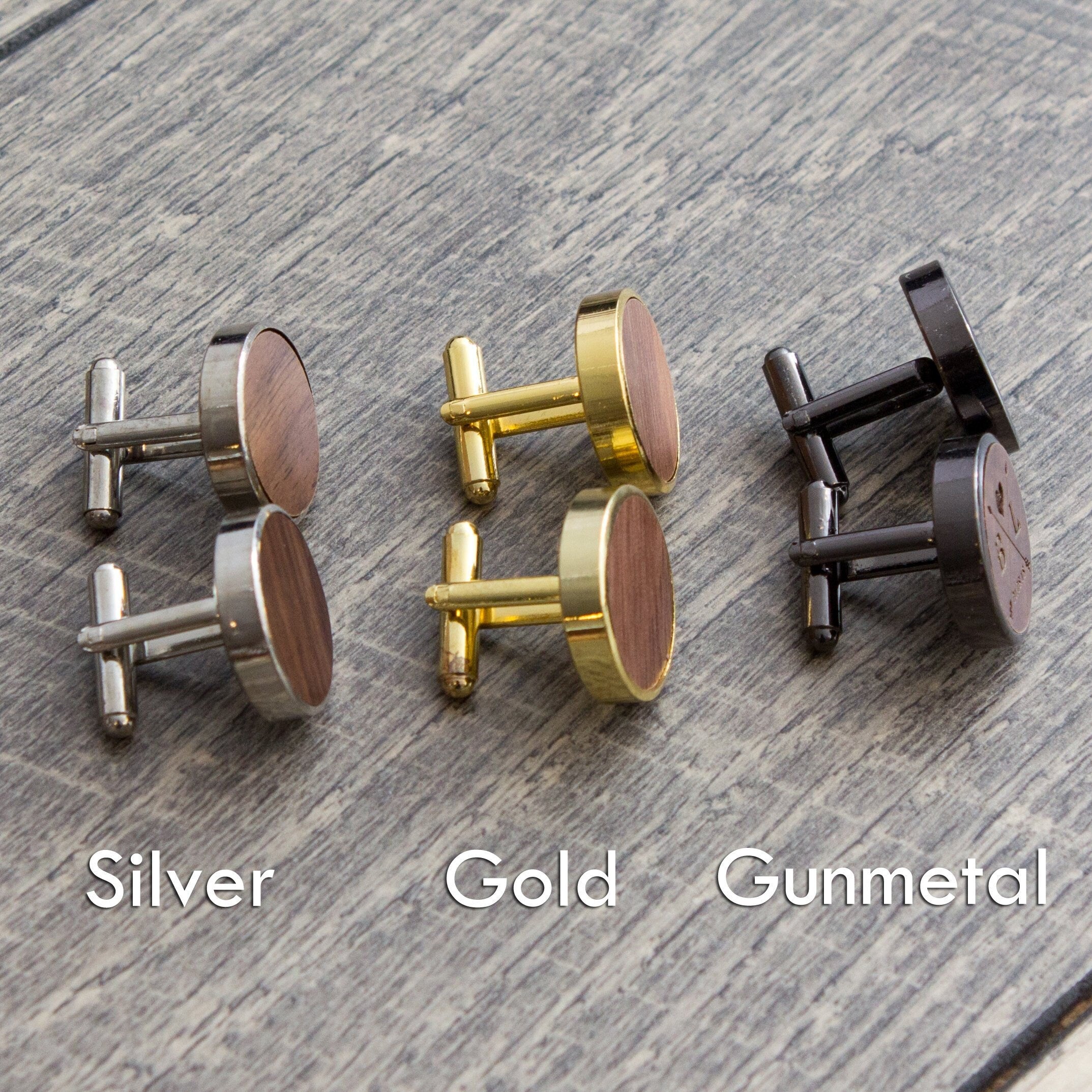 Wood Cufflinks & Tall Walnut Box SET