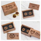 Wood Cufflinks & Tall Walnut Box SET