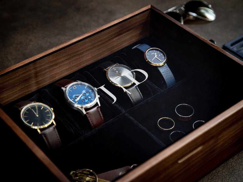8x10 Wood Watch Box with Glass Lid (Design 1)