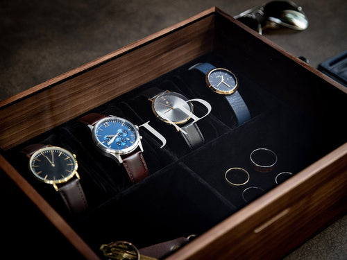 8x10 Wood Watch Box with Glass Lid (Design 1)