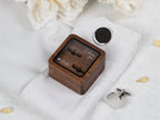 Square Cufflinks Box w/ Glass Lid Only ( Cufflinks NOT included )