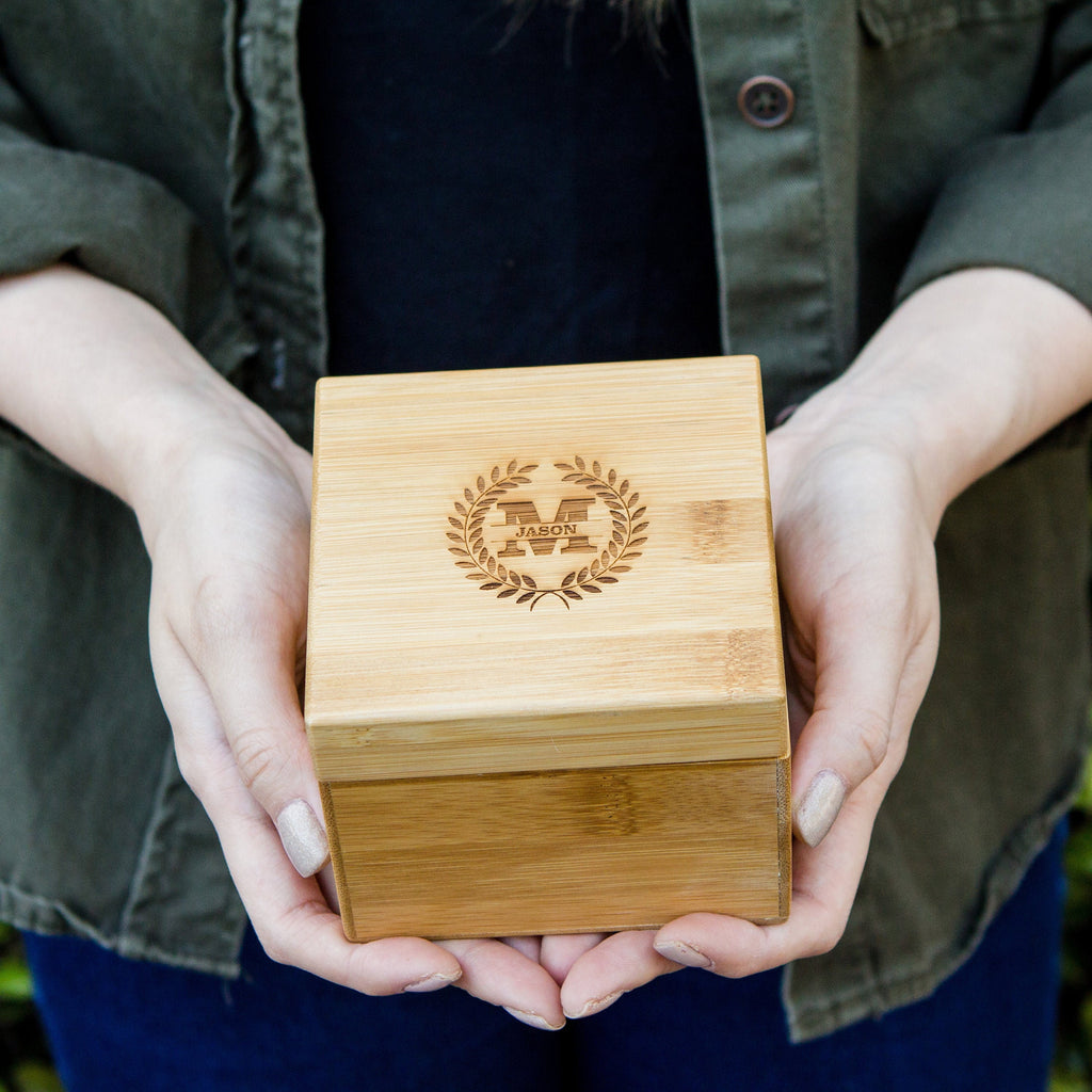 Square Bamboo Gift Box & Pillow Only (Watch NOT Included)
