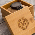 Square Bamboo Gift Box & Pillow Only (Watch NOT Included)
