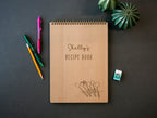 Engraved Spiral Wood Notebook (Design A)