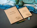 Engraved Spiral Wood Notebook (Design A)