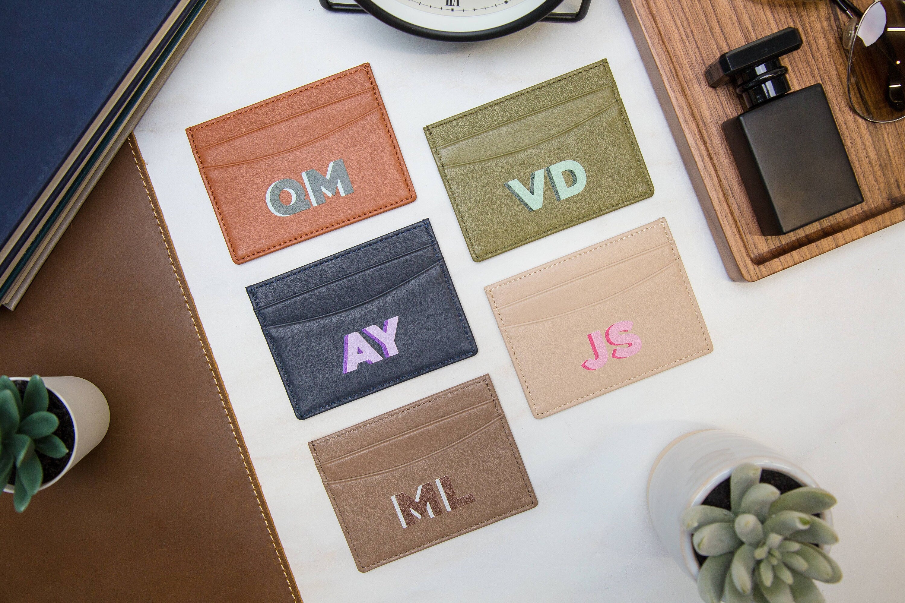 Personalized Leather Card Holder (Center)
