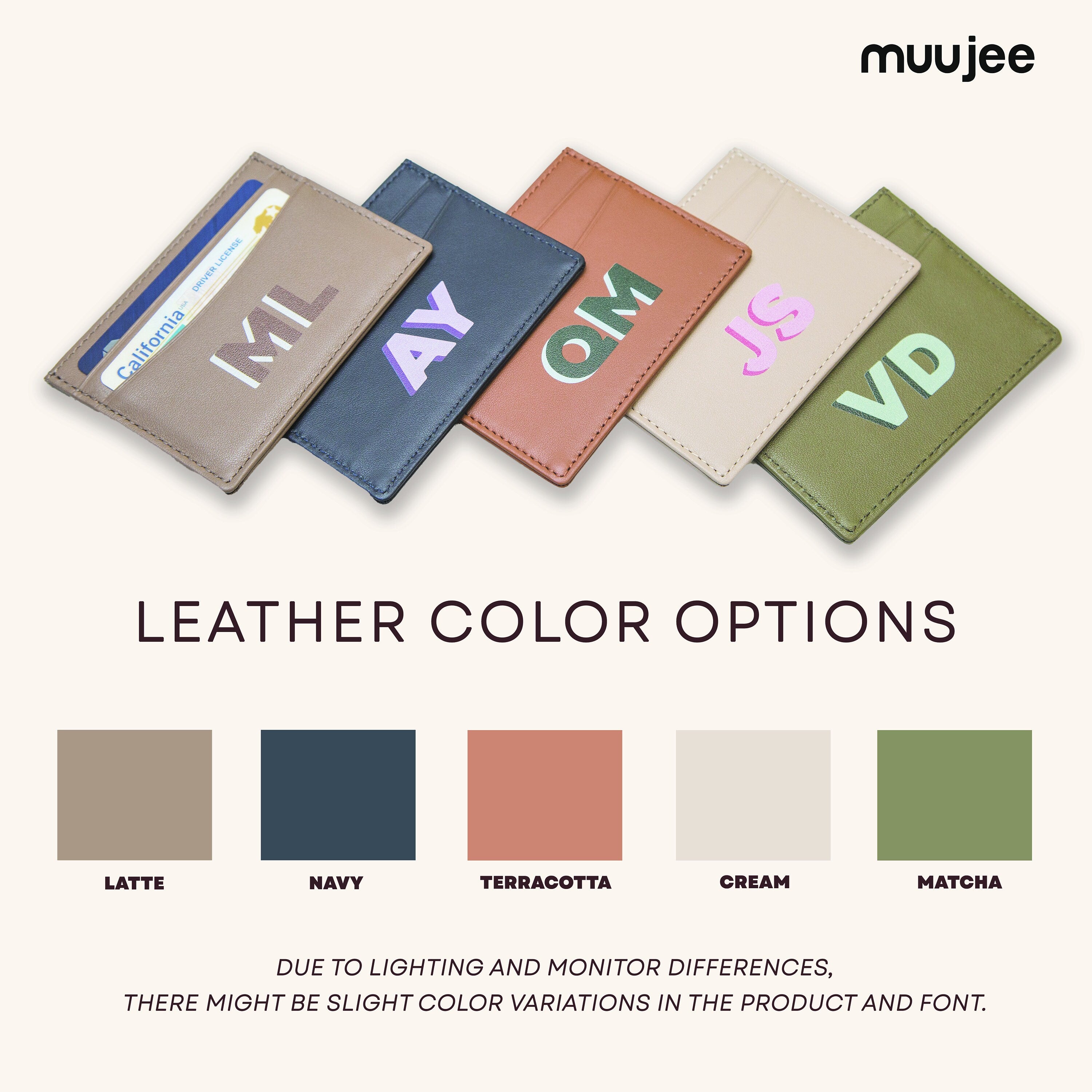 Personalized Leather Card Holder (Center)