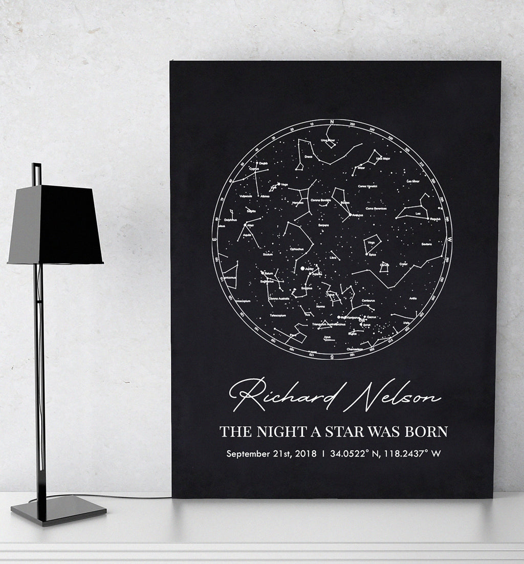 Black Canvas Star Map