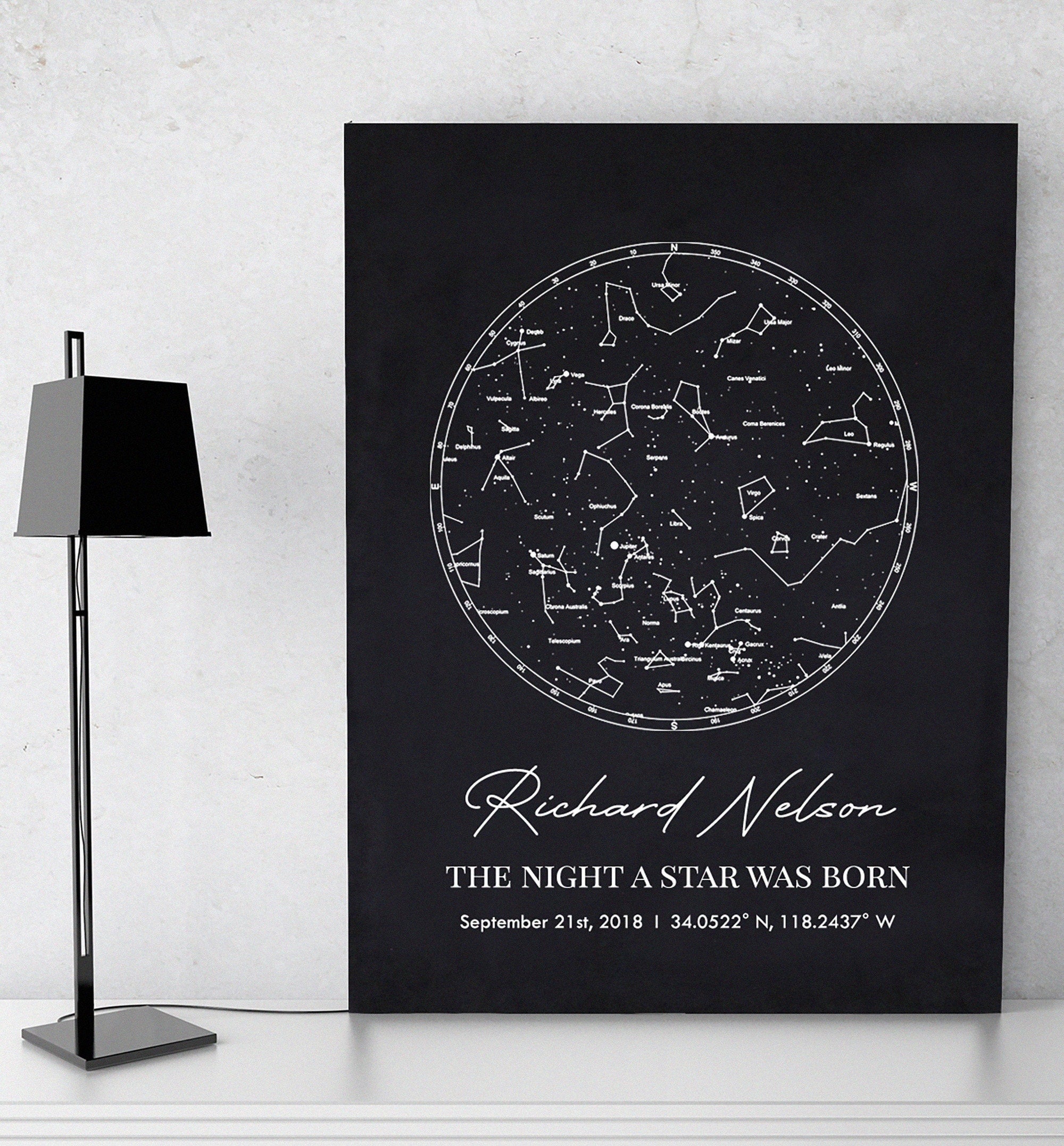 Black Canvas Star Map