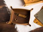 Engraved Leather Valet Tray
