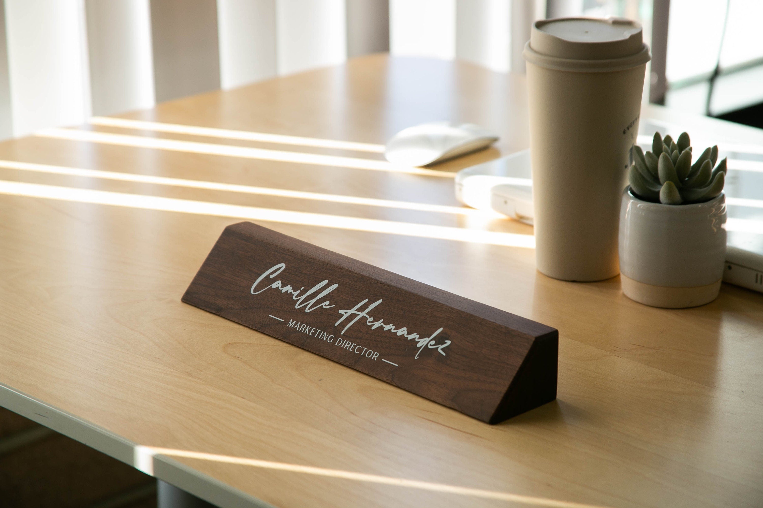 Wood Name Block (White Print 11.75")