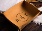 Engraved Leather Valet Tray