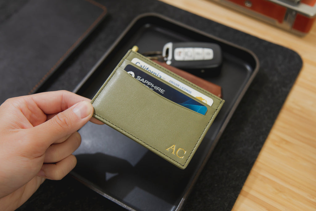 Embossed Leather Card Holder